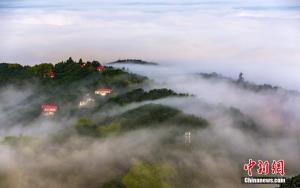江西庐山现壮观云海 云雾缭绕如梦如幻